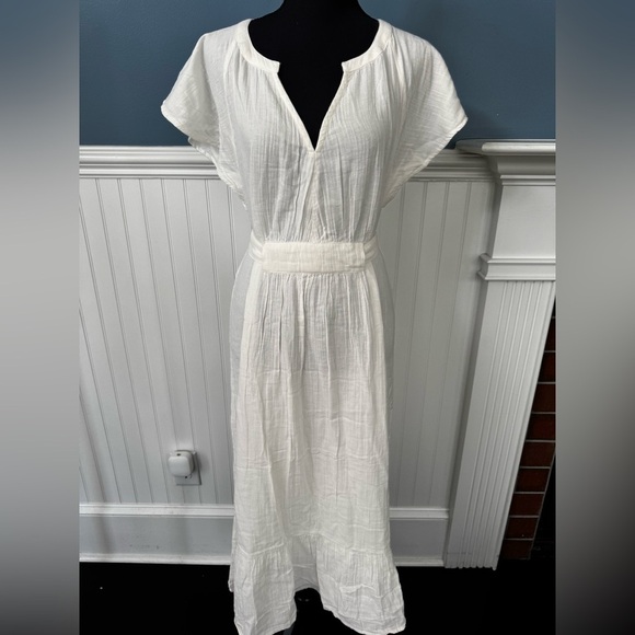 NWT Beautiful Shore 100% Cotton White Maxi Dress ~ Medium 🐚 - Picture 2 of 7